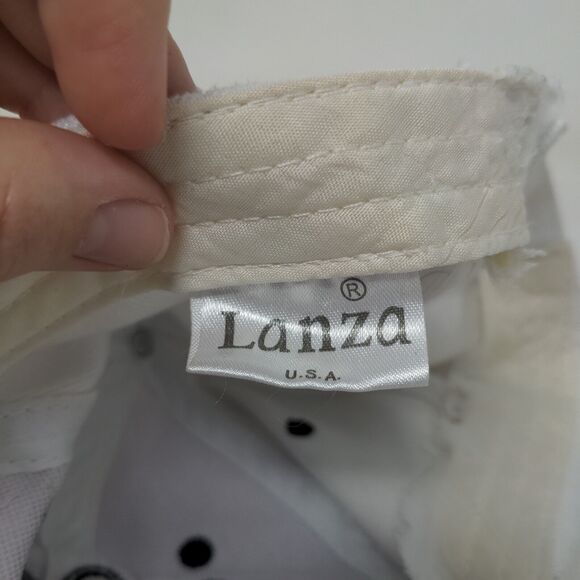 Las Vegas Strapback Hat White One Size Embroidered 6 Panel Lanza - Picture 8 of 9